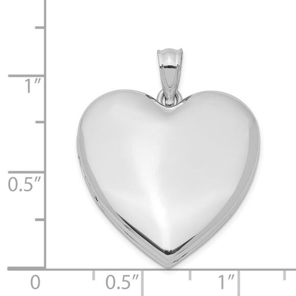 Sterling Silver 24mm Polished Heart Locket - Picture 5 of 6